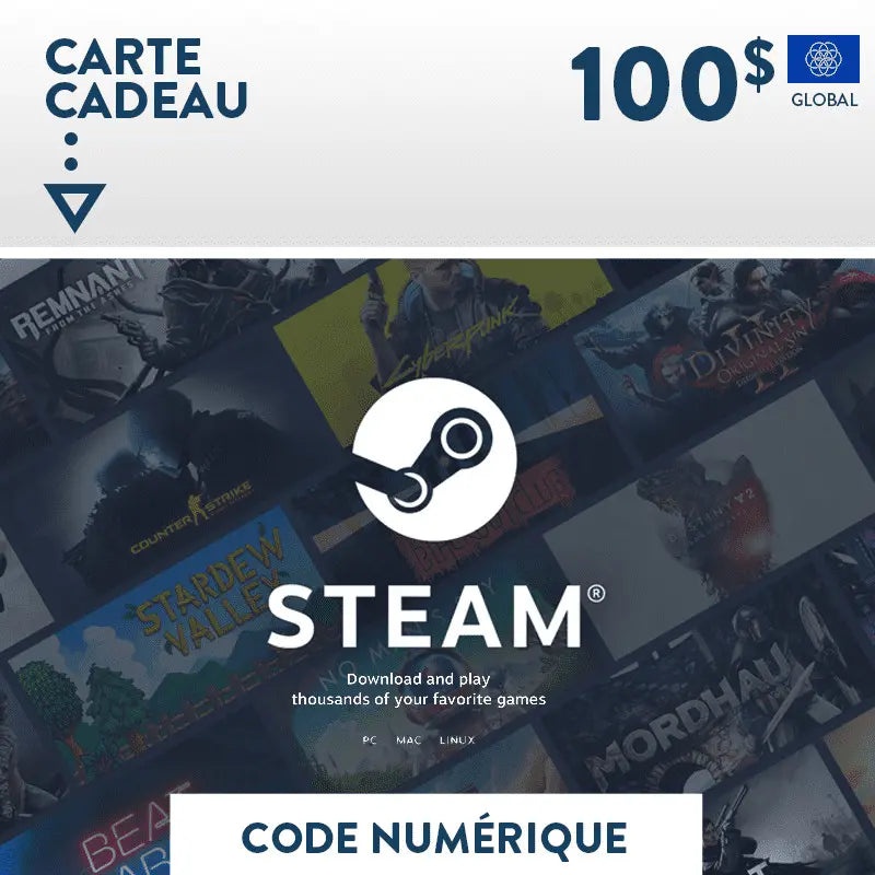 Carte Steam - 100$